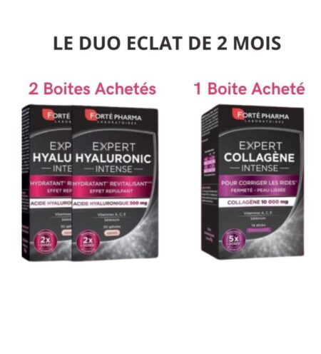 FORTE PHARMA Eclat 2 Expert Hyaluronic +1Expert Collagène Offert