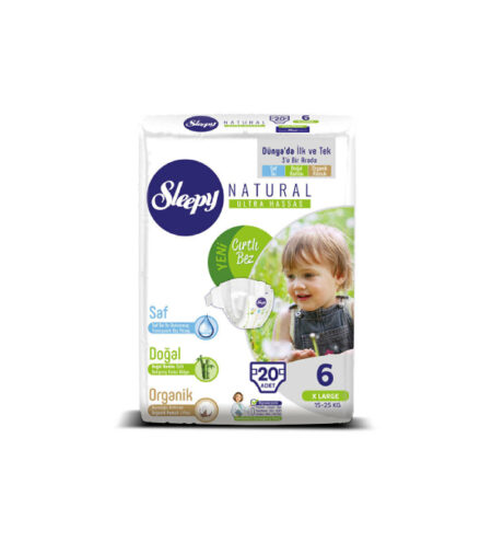Sleepy Natural 6, Couches Taille X-large 15-25kg/20pcs