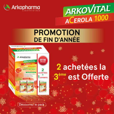 ARKOPHARMA Acerola 1000 2 Acehtées = 1 Offerte