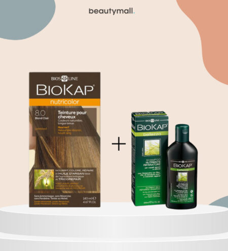 Biokap nutricolor 8.0 140ml+shampoing nourissant reparateur 100ml pack