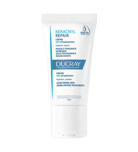 Ducray — Crème visage compensatrice du dessèchement cutané induit par un traitement anti-acnéique oral — Keracnyl Repair Crème 50 ml