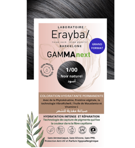 Erayba Gamma Next Coloration 1/00  Noir Naturel Coloration Hydratante Permanente