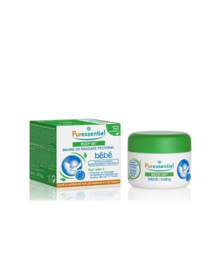 Puressentiel  Resp Ok Baume de massage pectoral bébé – pot de 30 ml