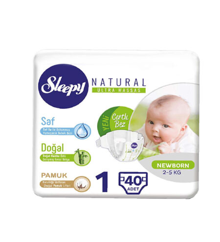Sleepy Natural 1, Couches Newborn 2-5kg/40pcs