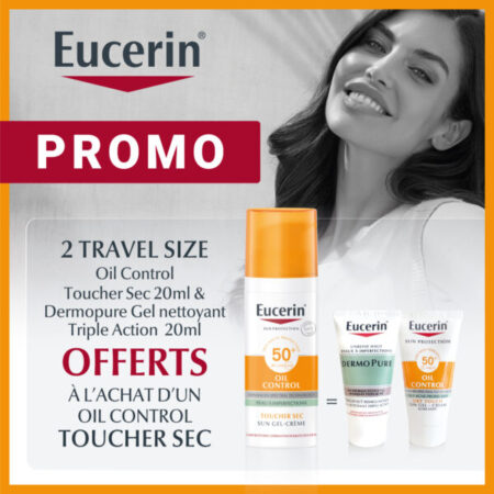 Eucerin SUN TOUCHER SEC GEL CRÈME HUILE CONTROLE  = DERMOPURE GEL 20ML + OIL CONTROLE 20ML OFFERTS