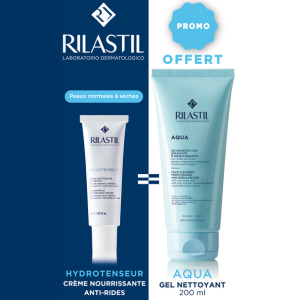 RILASTIL HYDROTENSEUR CRÈME HYDRATANTE 50ML = AQUA GEL NETTOYANT OFFERT