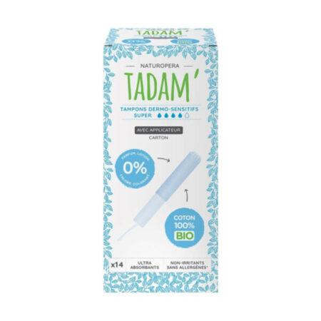 Tadam Tampons Coton Bio Avec Appli Super 14 Pieces
