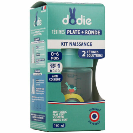 DODIE Biberon Sens+ Tetine Plat Debit 1 Cache 0-6mois 150ml