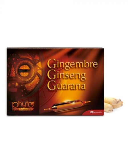 YVES PONROY Phytoconseils GINGEMBRE – GINSENG – GUARANA AMPOULES 20*10ml