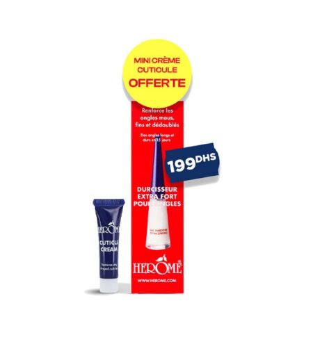 Herôme – Durcisseur Extra Fort + Mini crème Cuticules Offerte