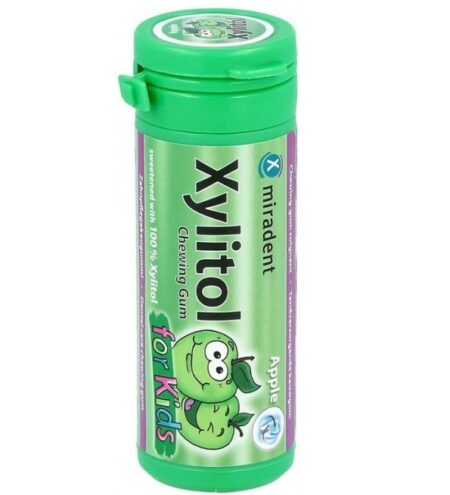 MIRADENT XYLITOL CHEWING GUM APPLE KIDS B30
