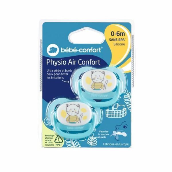 Bebe Confort Sucette Physio air 0-6m The Gardener Bleu & Jaune
