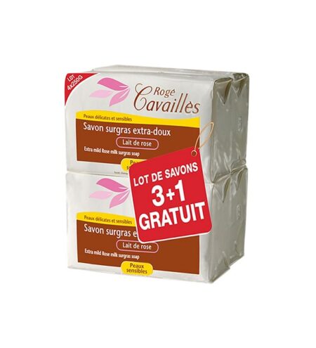 ROGE CAVAILLES Savon Surgras Fleur De Coton 3+1*250g Pack