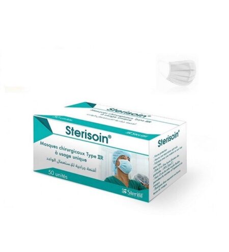 STERISOIN Masques Chirurgicaux Blancs 50 Unités