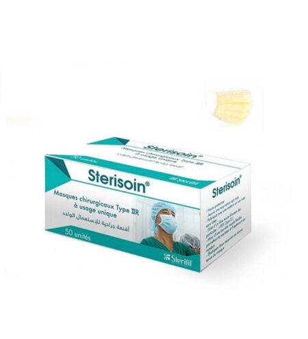 STERISOIN Masques Chirurgicaux Jaunes 50 Unités