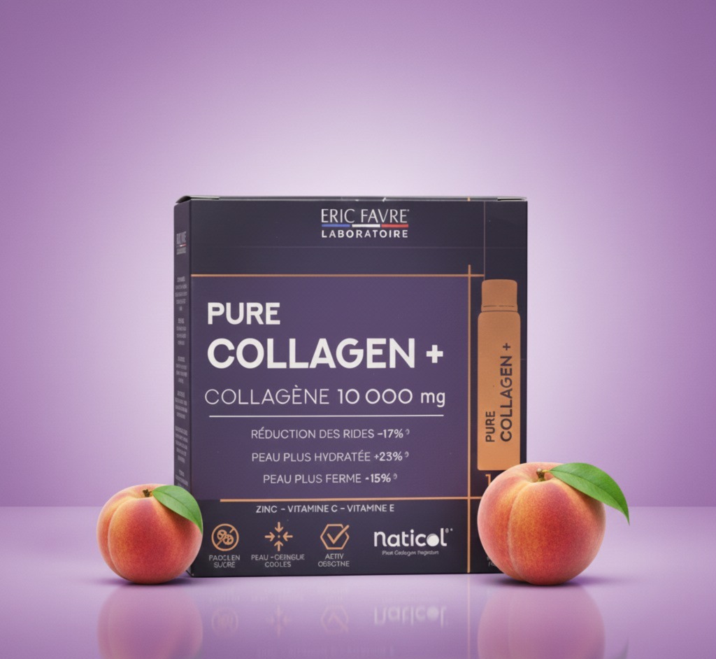 PURE COLLAGEN + 10 000 mg Formule Liquide Pêche(10 monodoses® de 25ml) – Image 2